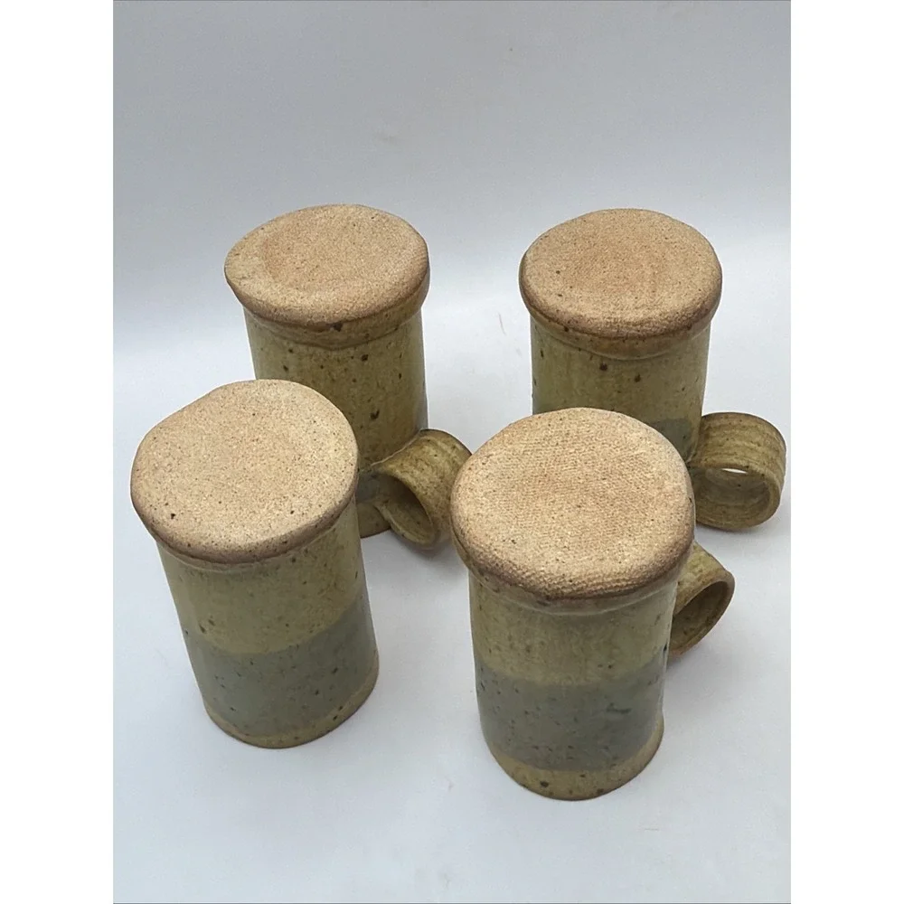 Handmade Studio Pottery Tea Set Teapot + 4 Cups Rustic Ceramic Radca Ohio